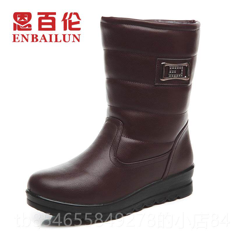 正品2棉0老25冬鞋季婆婆妈妈雪地棉靴保暖防水防滑大码中年妇女平