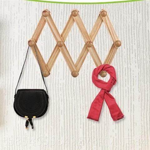 正品纯实用家酒店伸缩10壁挂木式简易衣架挂衣架壁挂收纳衣架钩包