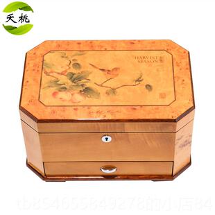 正品夭桃（品饰）艺术大师钢琴烤实漆木木质首饰盒制珠宝收纳盒箱
