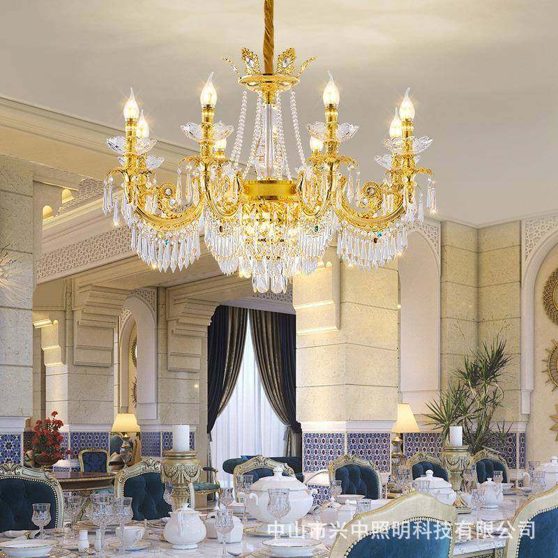 欧式客厅吊灯水晶吊灯法式餐厅卧室书房大气灯具奢华别墅楼梯灯具,家装灯饰光源,智能吊灯,淘宝优惠券,粉丝福利购,淘宝优惠卷