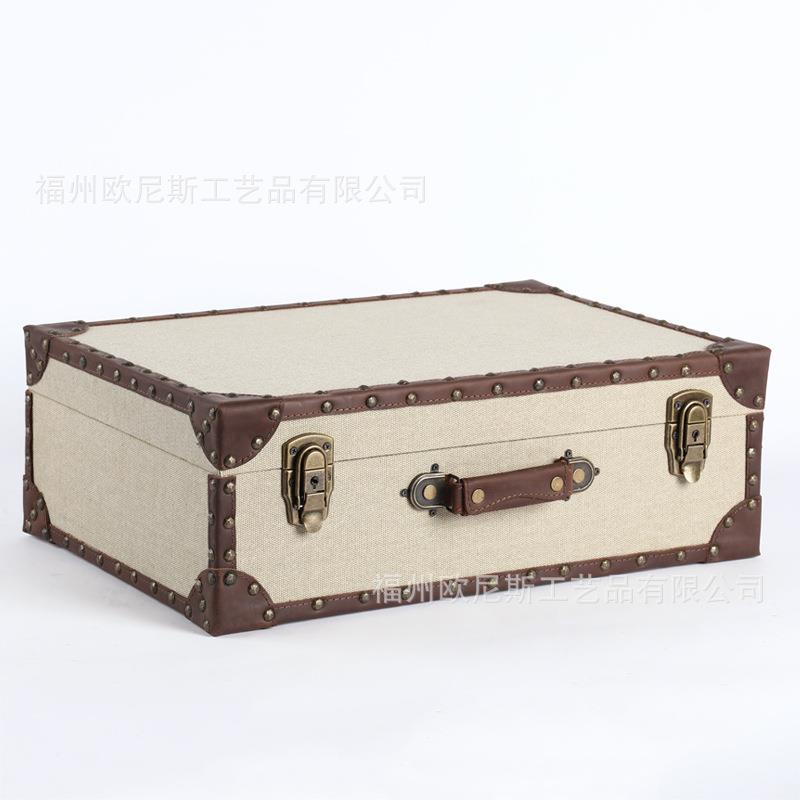欧式复古手提箱怀旧服装收纳箱橱窗摆件陈列摄影道具装饰行李箱