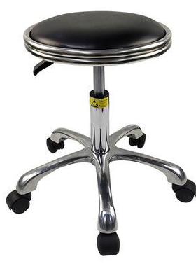 振邦ZB-E03系列钢圈包黑色凳面脚踏圈轮子升降皮革圆凳