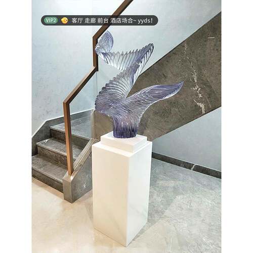大理石雕塑底座摆台玄关地岩板电视柜旁架落边客厅花摆ZG-67229件