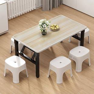 可折叠吃饭桌小户型出租房餐桌家用客厅茶几简易小桌子矮桌地摊桌
