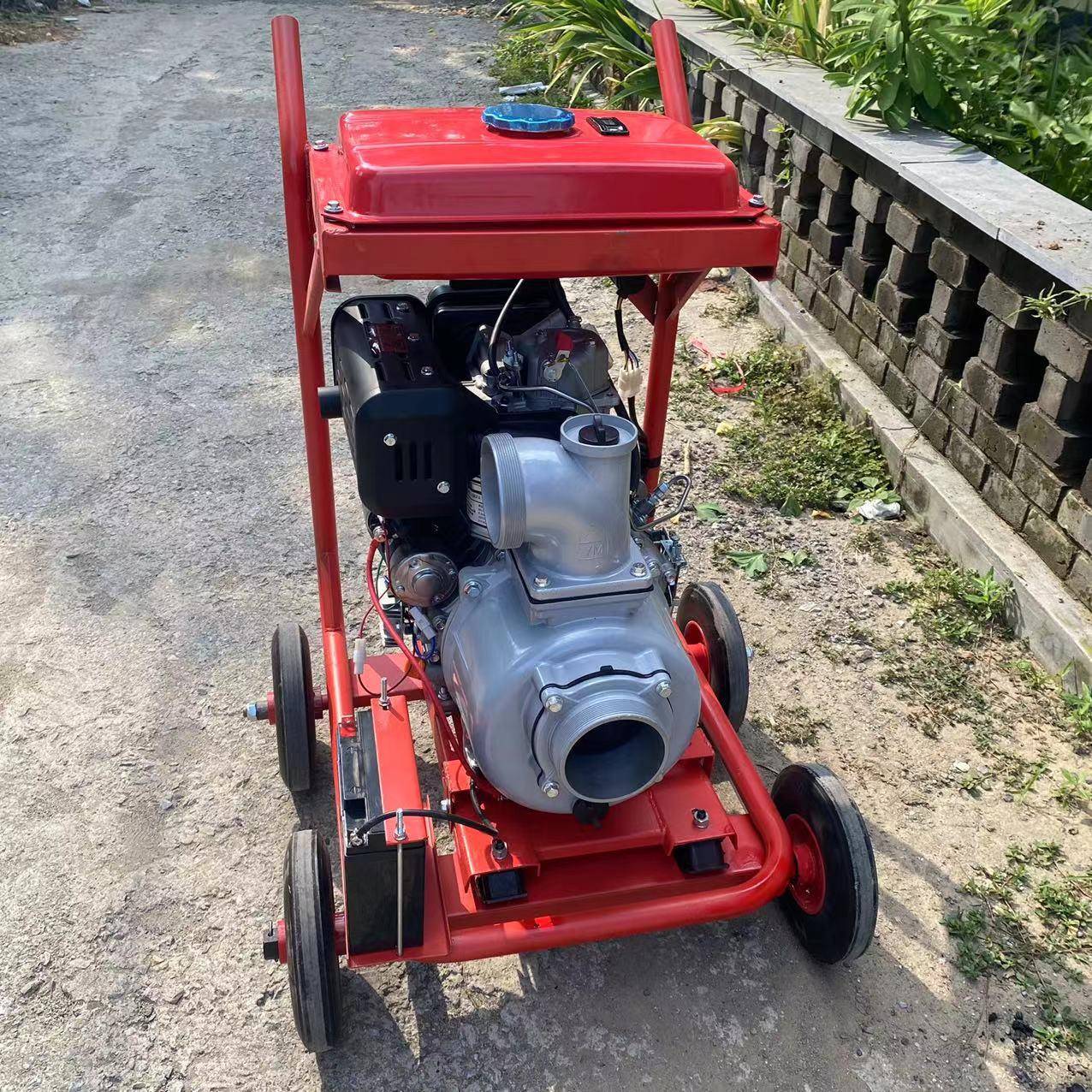 农田6寸灌溉泵4寸汽油自吸泵高压高扬程移动式柴油抽水