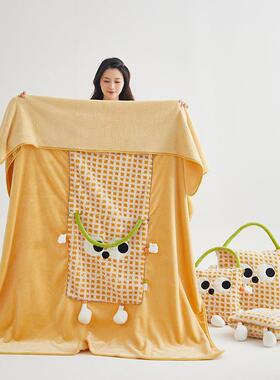 抱枕被子两用午睡毯子二合一车用枕头被办公室午休毯靠枕车载盖毯