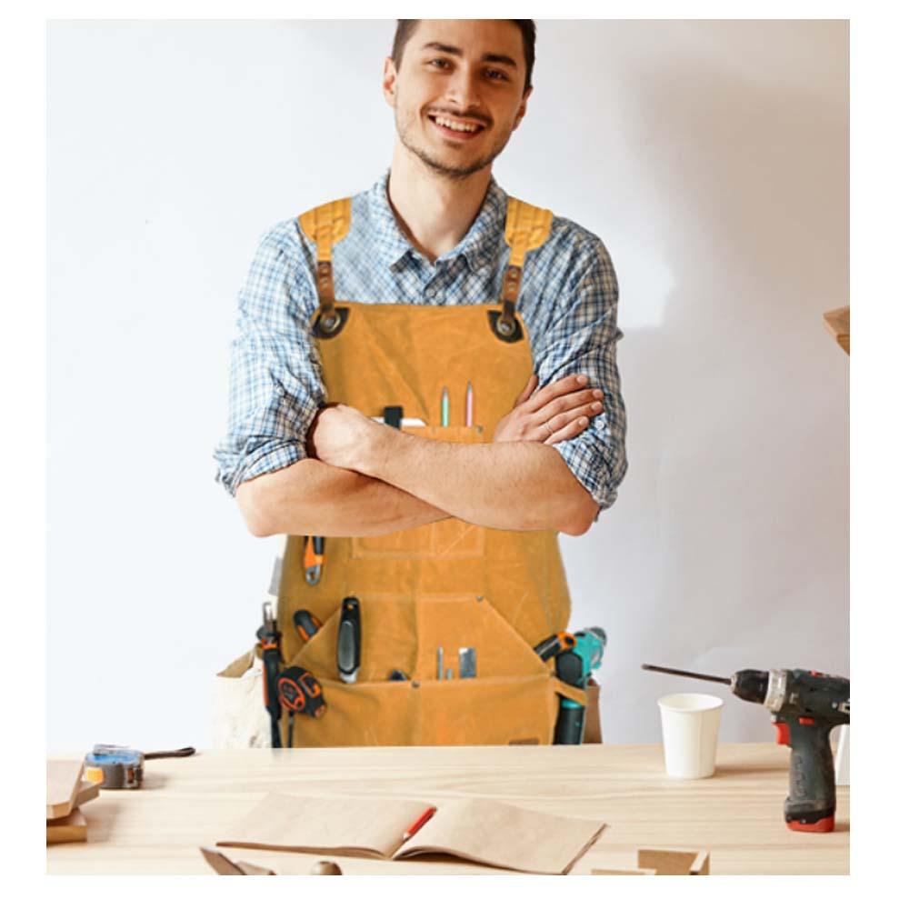 油蜡帆布围裙户外耐磨男女围腰园艺师木工手作手艺人防水工作服