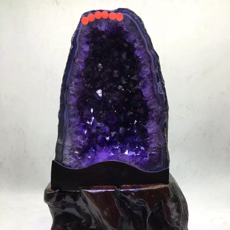 巴西天然紫晶洞摆件紫水晶洞玛瑙聚宝盆摆件开业居家摆件