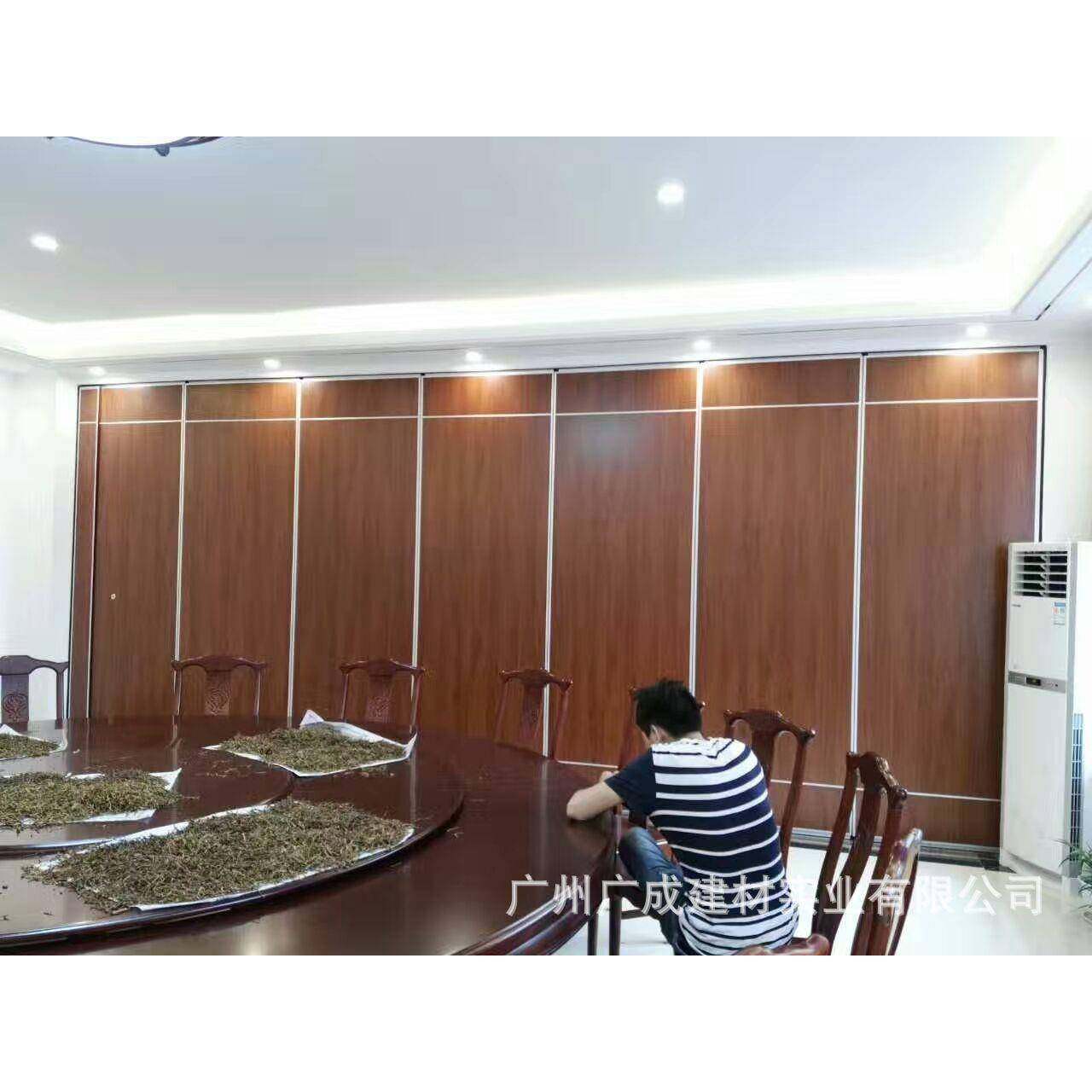 玻璃酒店推拉隔墙办公室宴会厅折叠门活动屏风铝合金实木高隔断墙