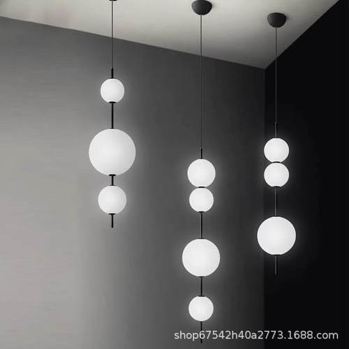 圆形餐厅小吊灯创意圆环吊灯设计师样板房咖啡厅卧室床头吊灯