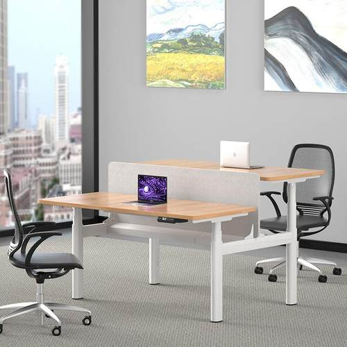 双人对坐智能电动升降桌健康办公电动升降办公桌升降桌架现货