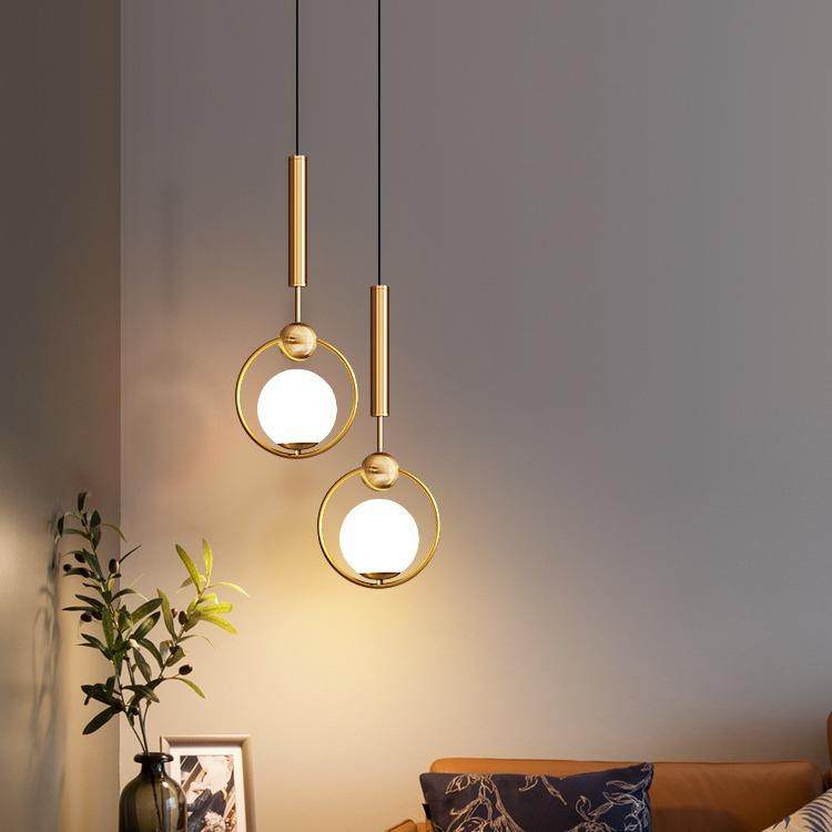 床头柜吊灯卧室化妆台客厅背景墙吊线灯圆球鱼线灯垂线灯洗手台灯