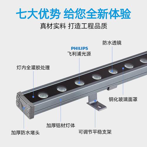 WLE建D户外亮SV-XQ-36化工程洗墙灯防水18-3W6楼体筑桥梁结构防水