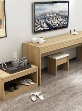 馆具连锁商务酒店宾馆家标间全套简易电视柜高低行宾李桌软Q44474