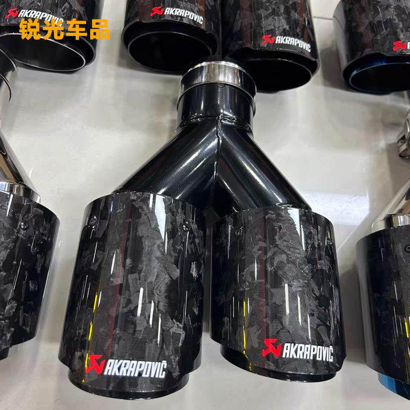 一出双二尾出不锈钢排气管喉单层直边斜口平口热02-101A卖/烤蓝