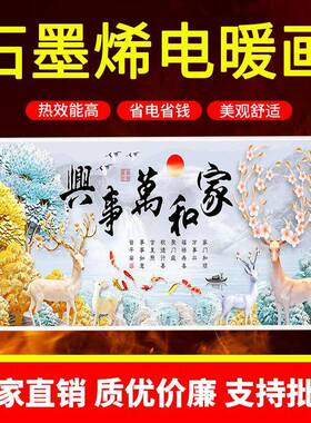 石墨壁挂壁气画取暖器式碳晶墙暖家用电热板73224烯挂墙电暖片发