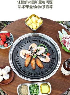 户外烧烤炉家桌用无烟烧炭烤b7E7daEt便携折烧烤木烤肉野外庭院叠