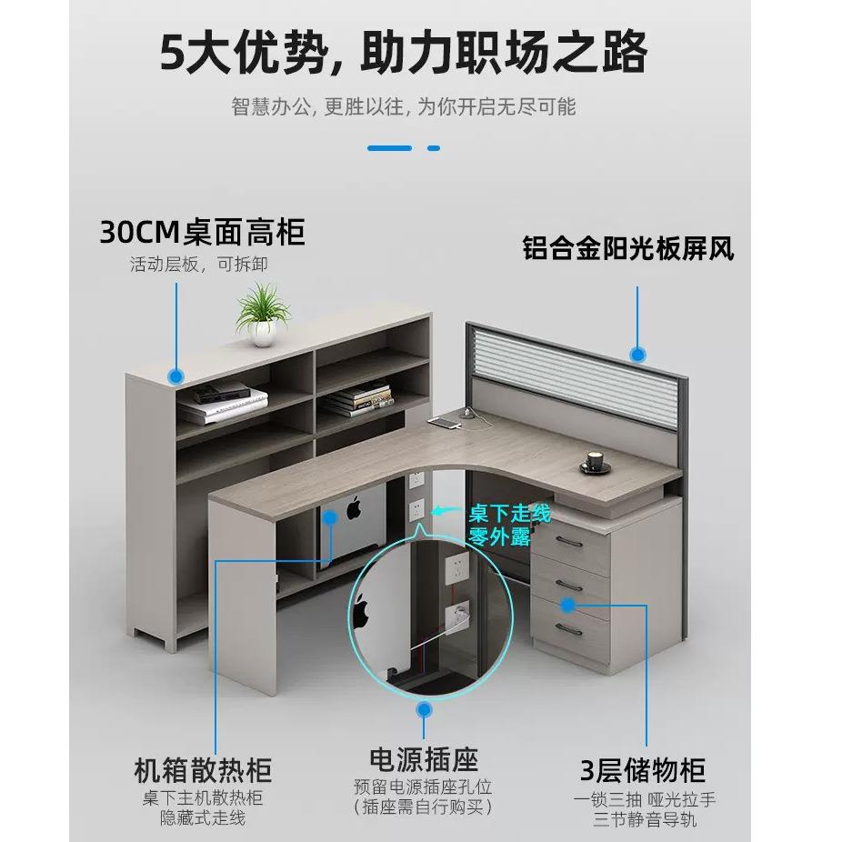员工桌职员咨询客服位办公桌椅组合简现代4/6人卡座办公室财务约