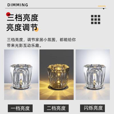 水晶充台18099灯灯卧室床头氛围小夜餐厅清酒吧ld装饰e电床头柜
