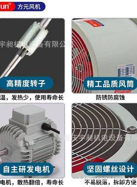 耐高温厨房排风扇音通功风机商用大率轴流机工业风221320V38静0V
