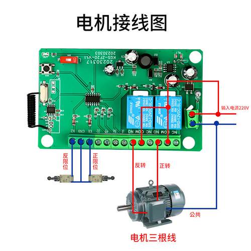 22V电机正反转遥控倒0顺开关50瓦电1220芦卷帘机无线遥控控制葫器