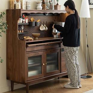 北美黑胡实木餐边桃樱DT 215桃多木功能储物柜客厅柜收纳矮柜餐厅