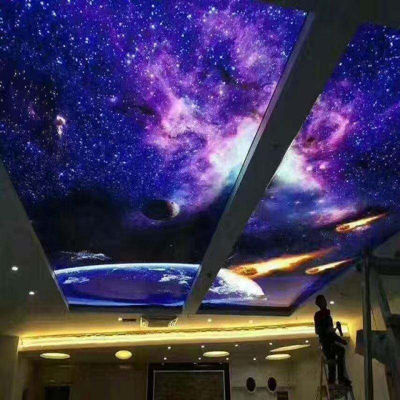 软花材膜ETU天吊顶空星透光膜超薄无边框卡布灯箱型软膜星空蓝天
