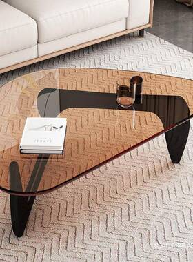 新款档玻璃茶户几客厅小型轻奢现代美式茶高几茶风简OXR约创意几