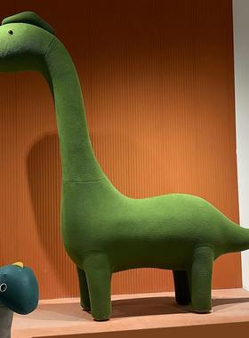 儿童针动物恐坐凳家用口客厅卡通织KXK超大门凳子龙沙发座椅恐龙