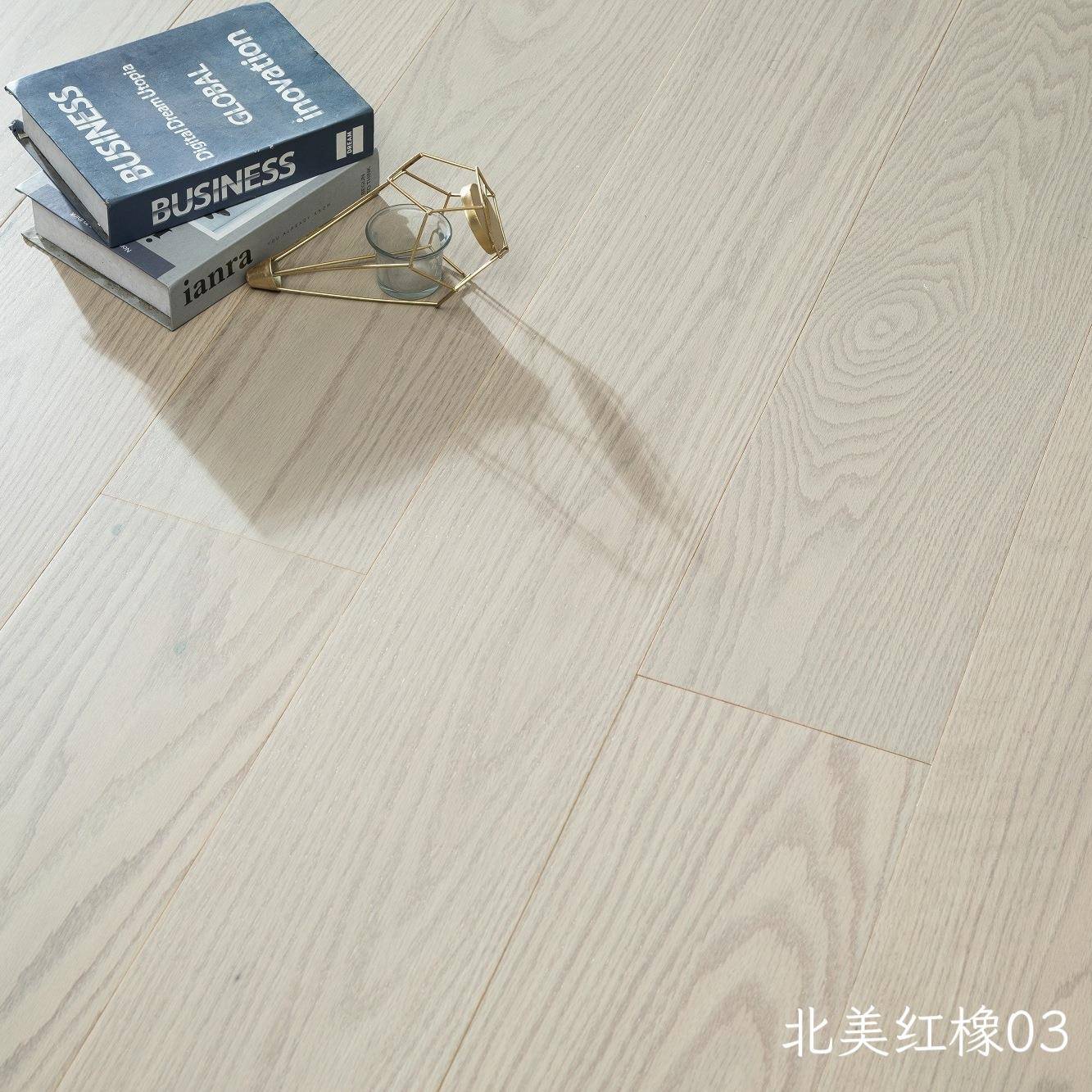 1.9米北美红橡98表实皮纯三层轻约奢简家装地暖热木地复合地板招
