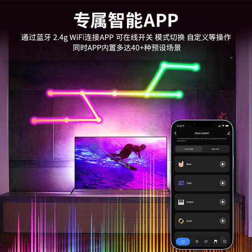 新品b氛围拼r接灯led电竞房面装饰灯gNUW声控拼接墙造型灯