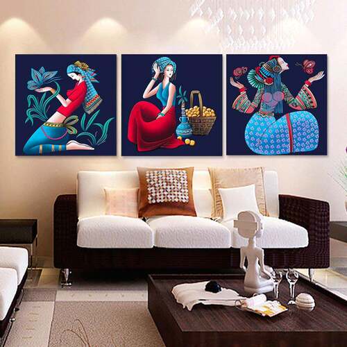 327BKK025年砖满钻钻石画三联画新款客厅52d石秀阿诗9玛贴粘钻十