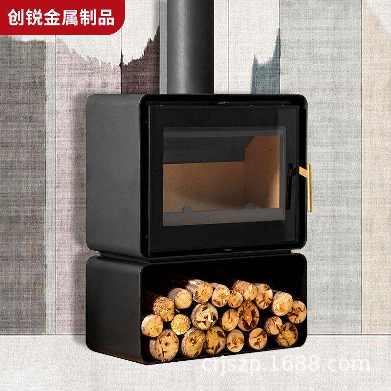 CR-SG-60燃木柴炉钢板柴冬天农取暖家用民宿别墅村室内真火壁烧炉