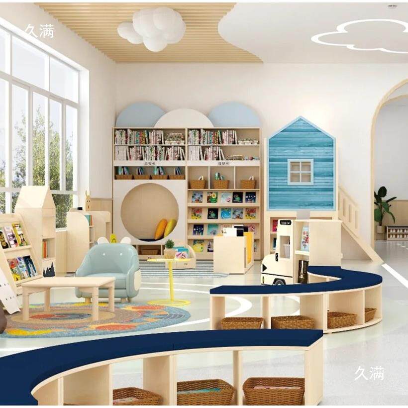 幼儿大厅本阅读展示架小房子造型立HKV园体绘架创意童地趣书屋落