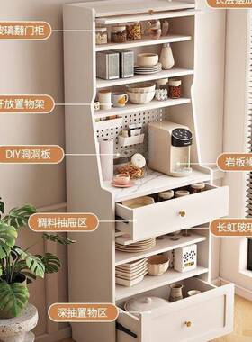 实房木简收用约餐边柜高柜客KJZ厅纳柜子家小户型厨置物柜洞洞板