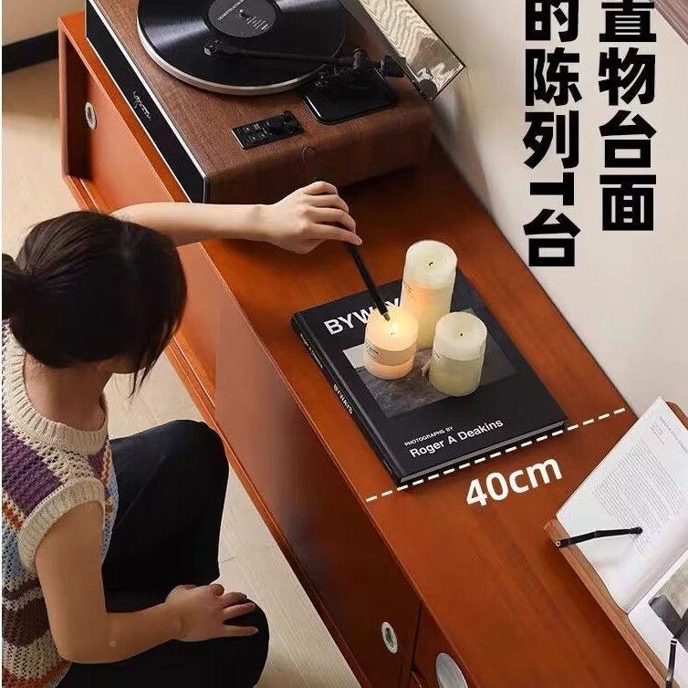 简约实电视柜客厅展柜收纳木视听柜-柜落示地柜一字长柜储物柜子
