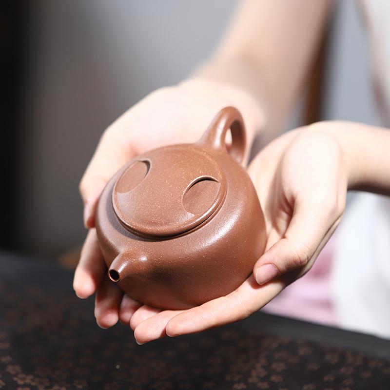 788宜紫砂壶牛盖莲子泡矿茶兴壶原砂紫降坡泥茶具