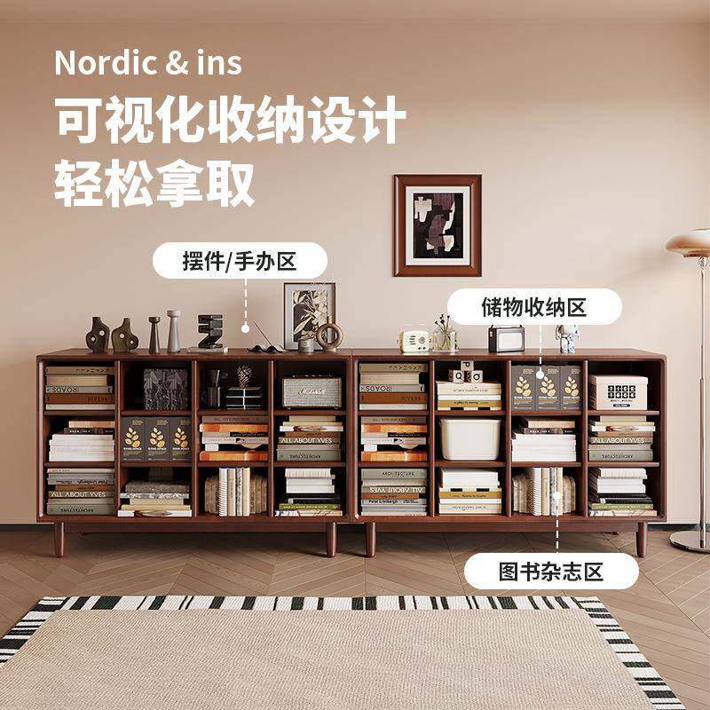 实木书柜落地置见描述柜卧室多层简收易书架物大容量家用客厅纳物