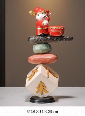 高档时来运转八方来级财桌面摆办公室高感酒件柜装饰品送乔迁礼开