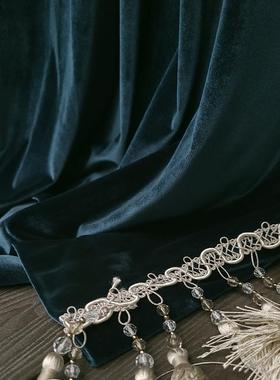 美式法式进绒262口丝蓝色客高档厅大气卧室轻奢端欧高式别墅窗帘