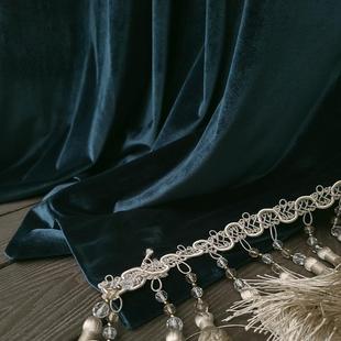 别墅窗帘 进绒262口丝蓝色客高档厅大气卧室轻奢端欧高式 美式 法式