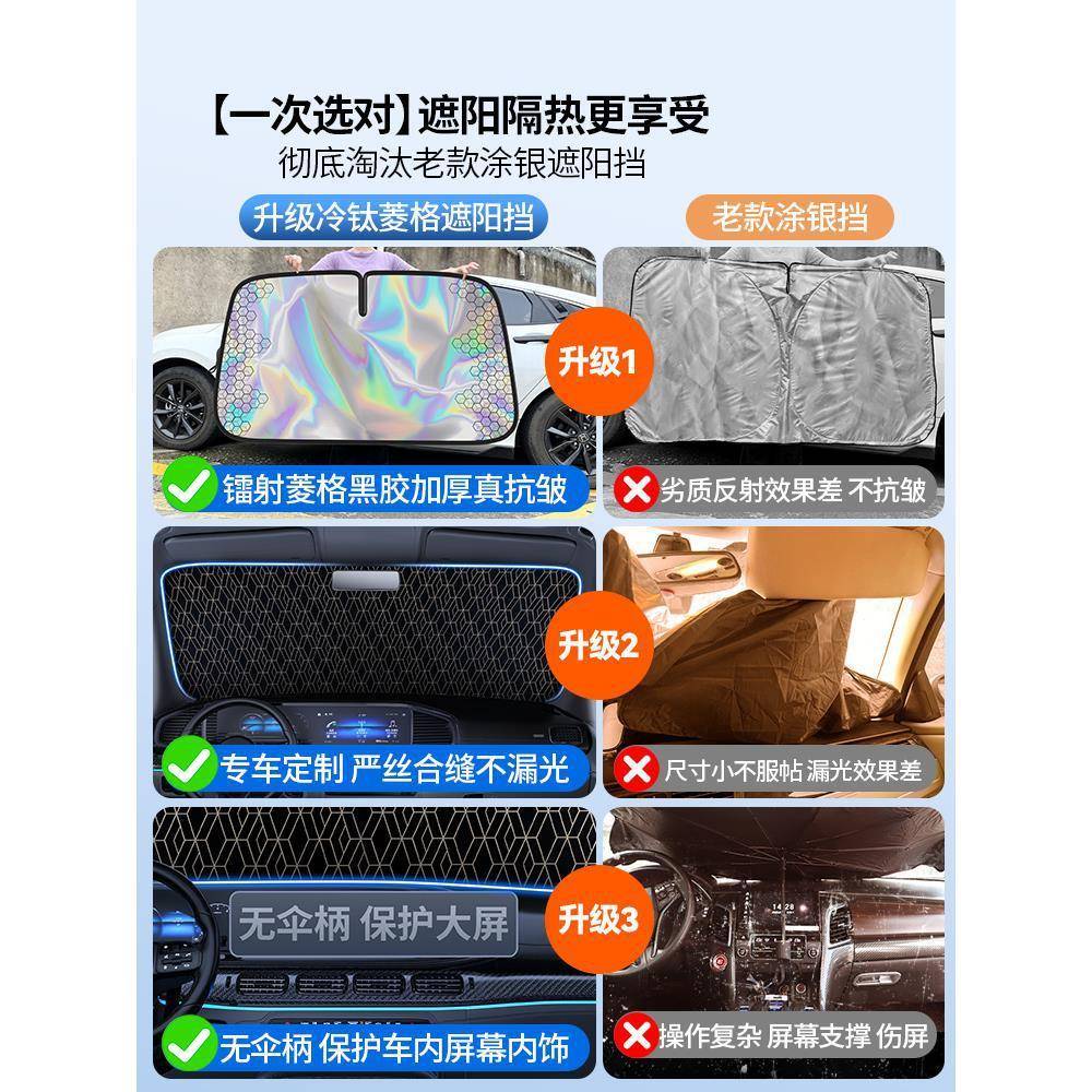 ?2挡02新款汽车遮阳前风5SHR玻璃板防晒隔热遮伞顶罩车窗内用光帘