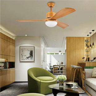 木质吊扇灯风家用客厅扇灯美式式417实餐厅风扇吊灯LED简约欧卧室