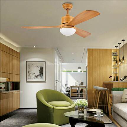 木质吊扇灯风家用客厅扇灯美式式417实餐厅风扇吊灯LED简约欧卧室