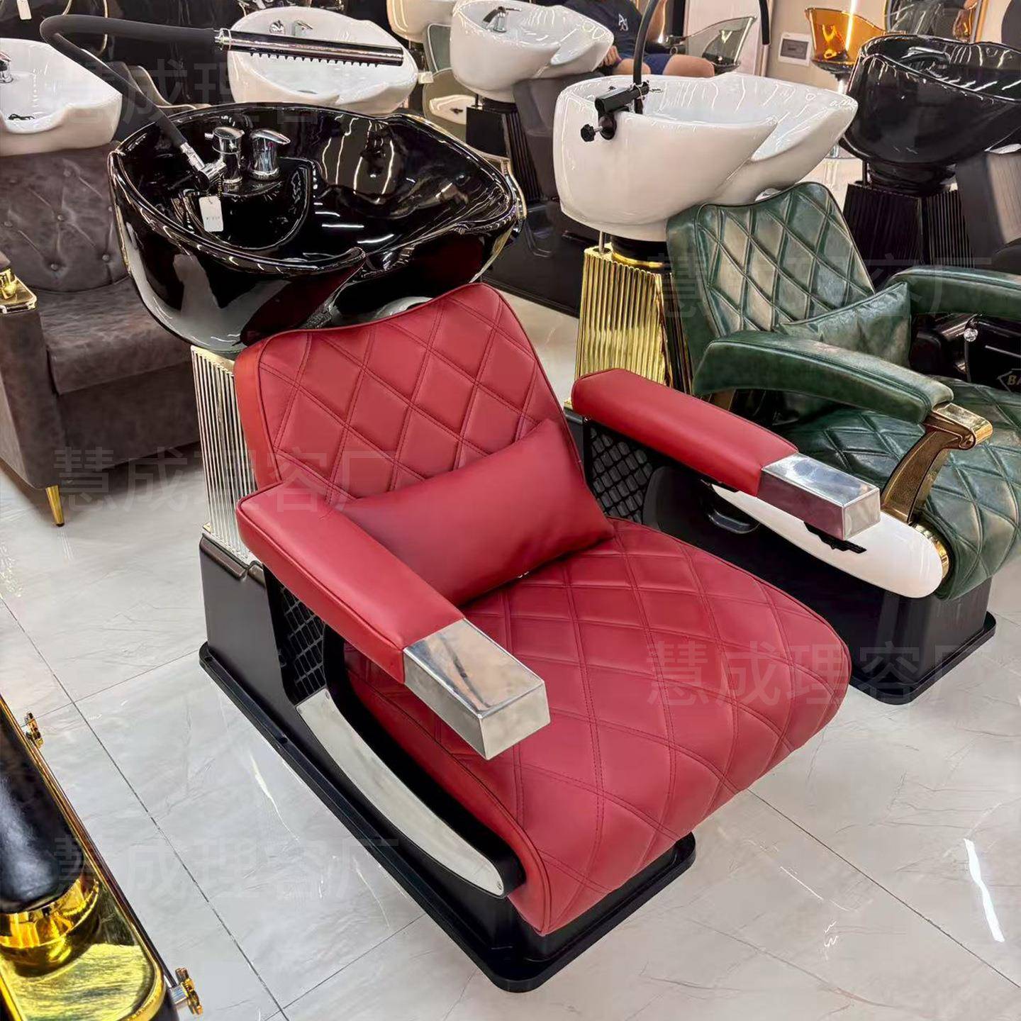 复古欧式冲美发店发HC-3251廊洗头床坐式洗半躺泰式水头床洗头式