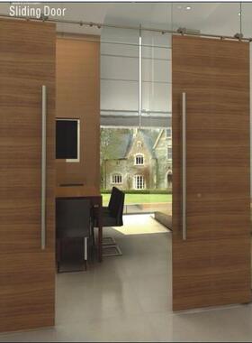 仓不653锈钢轮300KGS承重双悬挂谷门实木门滑轮吊管止动器地导拉