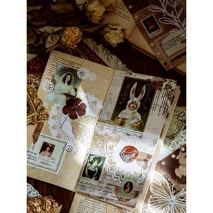 蕾丝镂空花手材边纸茶话会帐拼贴古手账素便签932纸无粘复性