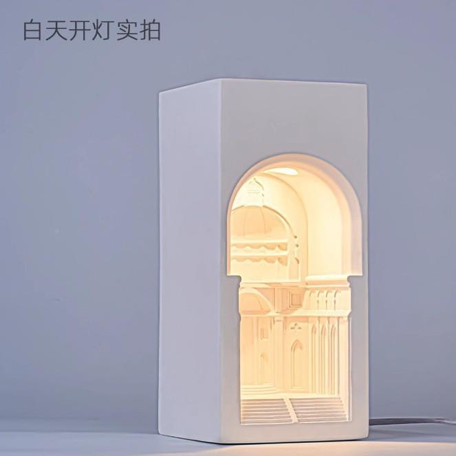 石膏灯内嵌入墙角夜小灯式走过廊道楼梯感应装饰灯转RBC角氛围壁