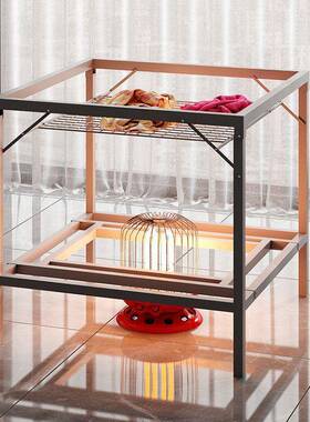 饭烤火桌可折叠用家多功VHC能烤火架子四方形吃学暖习取打牌桌子