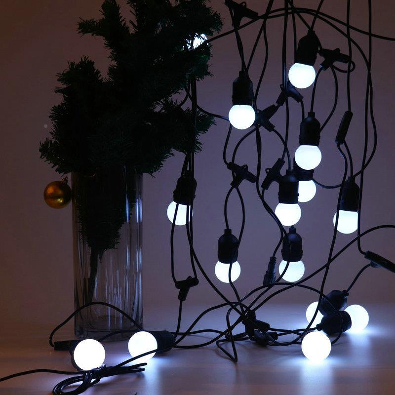 太45阳能G灯泡串LED户外防水灯串庭院氛装WFU饰彩灯圆球RG围B灯